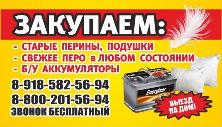 Закупаю перо АКБ 8-918-582-56-94